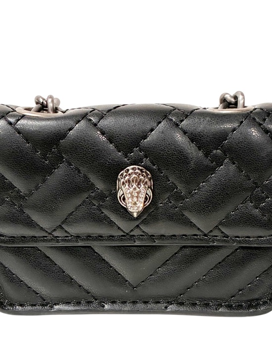 Kurt Geiger Handbags - Kurt Geiger Black Quilted Leather MICRO KENSINGTON BAG Silver Chain Strap